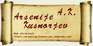 Arsenije Kušnorjev vizit kartica